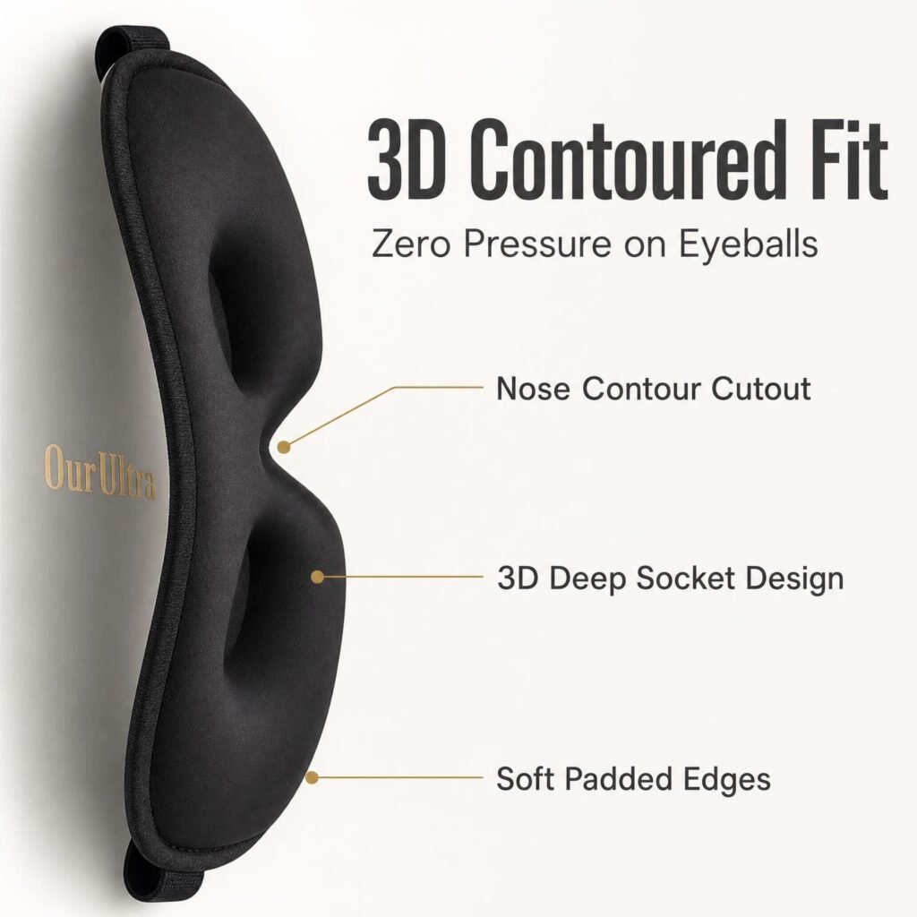 3D Contoured Cooling Gel Eye Mask · Reusable Cold Therapy · Adjustable Comfort Fit