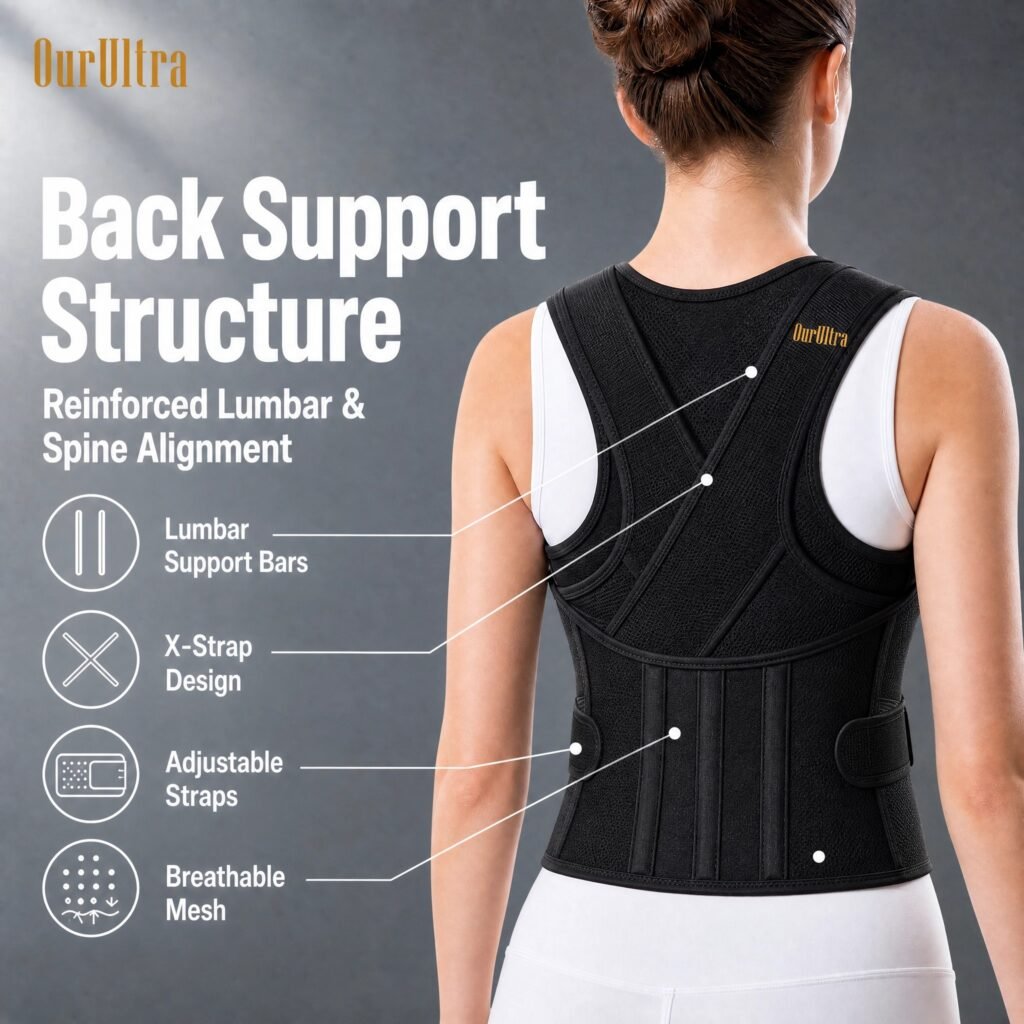 Posture Corrector for Men & Women · Upper Back Straightener · Adjustable Shoulder Brace · Breathable · Pain Relief
