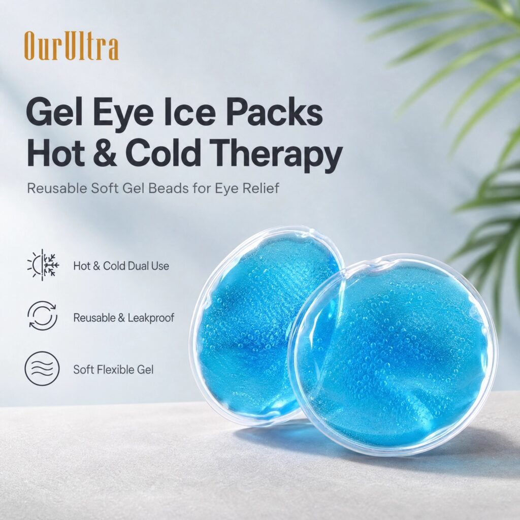Reusable Gel Eye Ice Packs · Hot & Cold Therapy · Soft Flexible Gel · Leakproof · Soothing Eye Relief