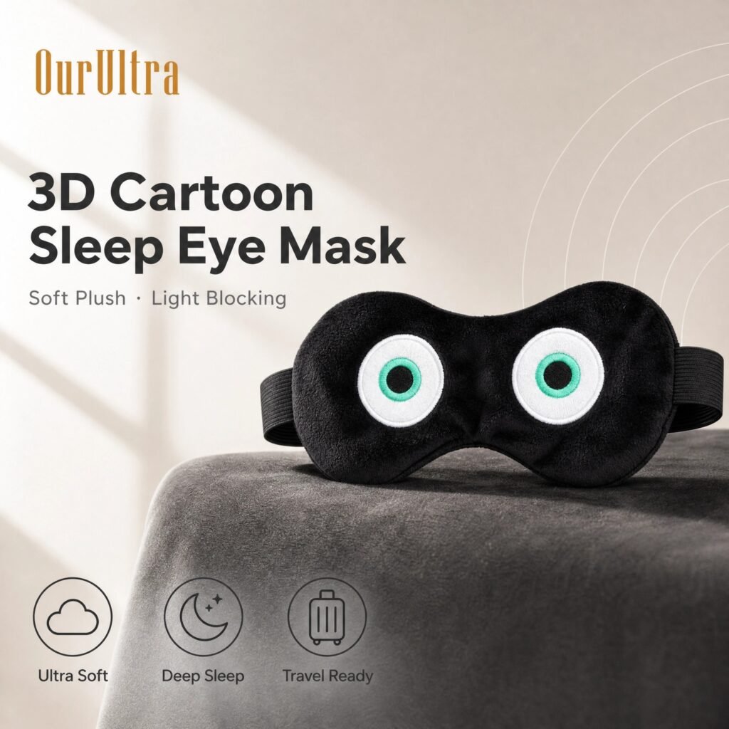 3D Cartoon Sleep Eye Mask · Plush Comfort · Total Blackout · Playful Design