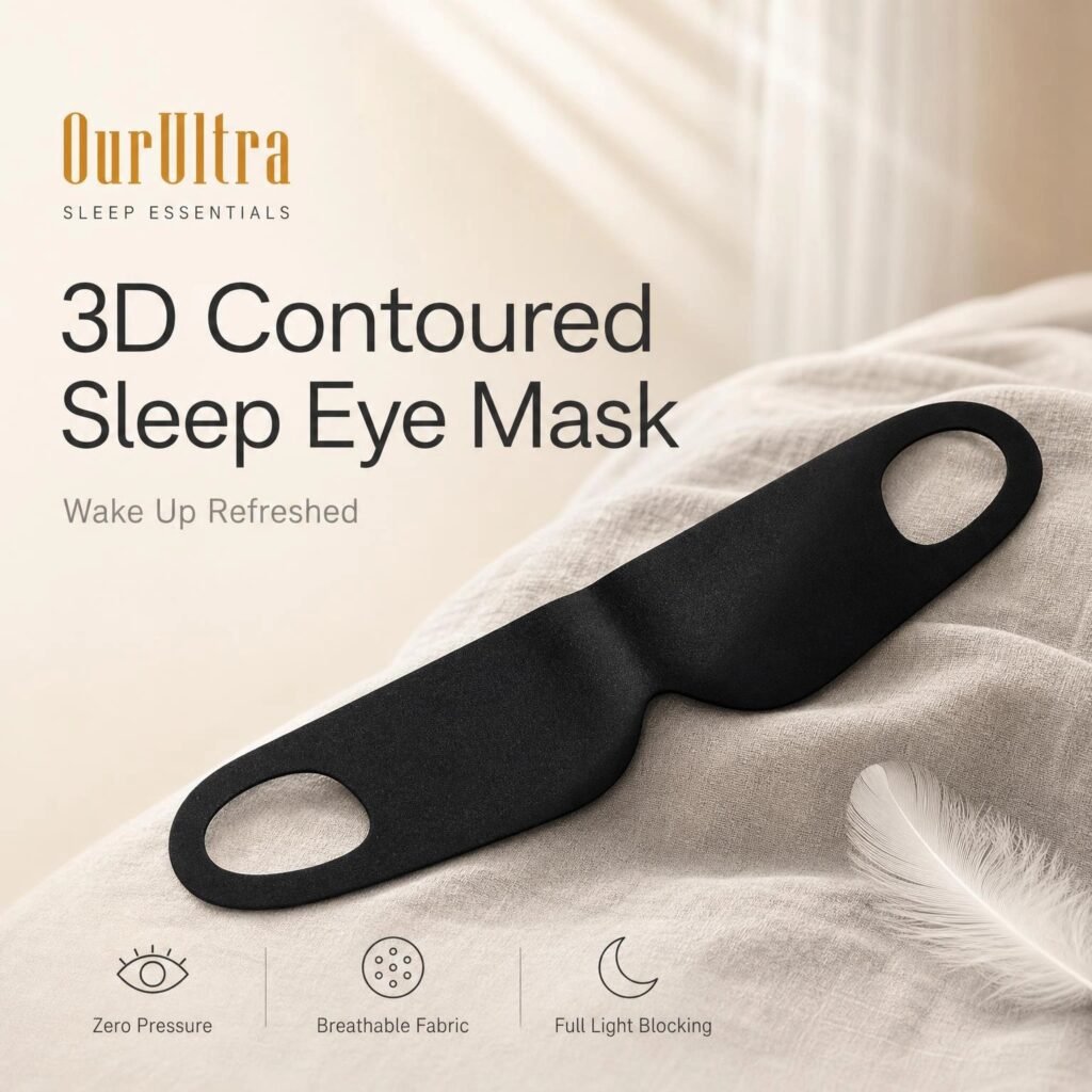 3D Contoured Sleep Eye Mask · Zero-Pressure Comfort · Total Blackout for Deep Rest