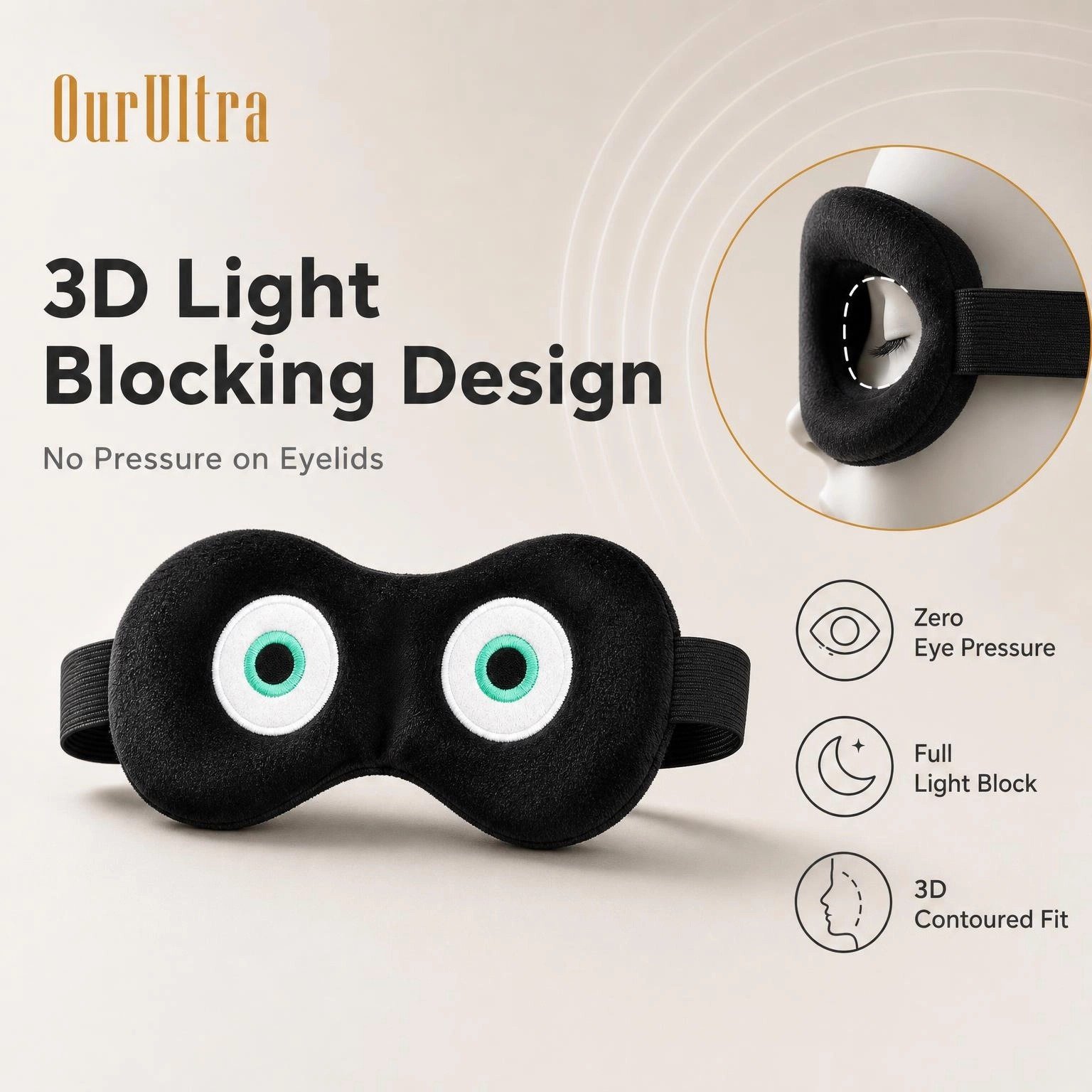 3D Cartoon Sleep Eye Mask · Plush Comfort · Total Blackout · Playful Design - Image 2