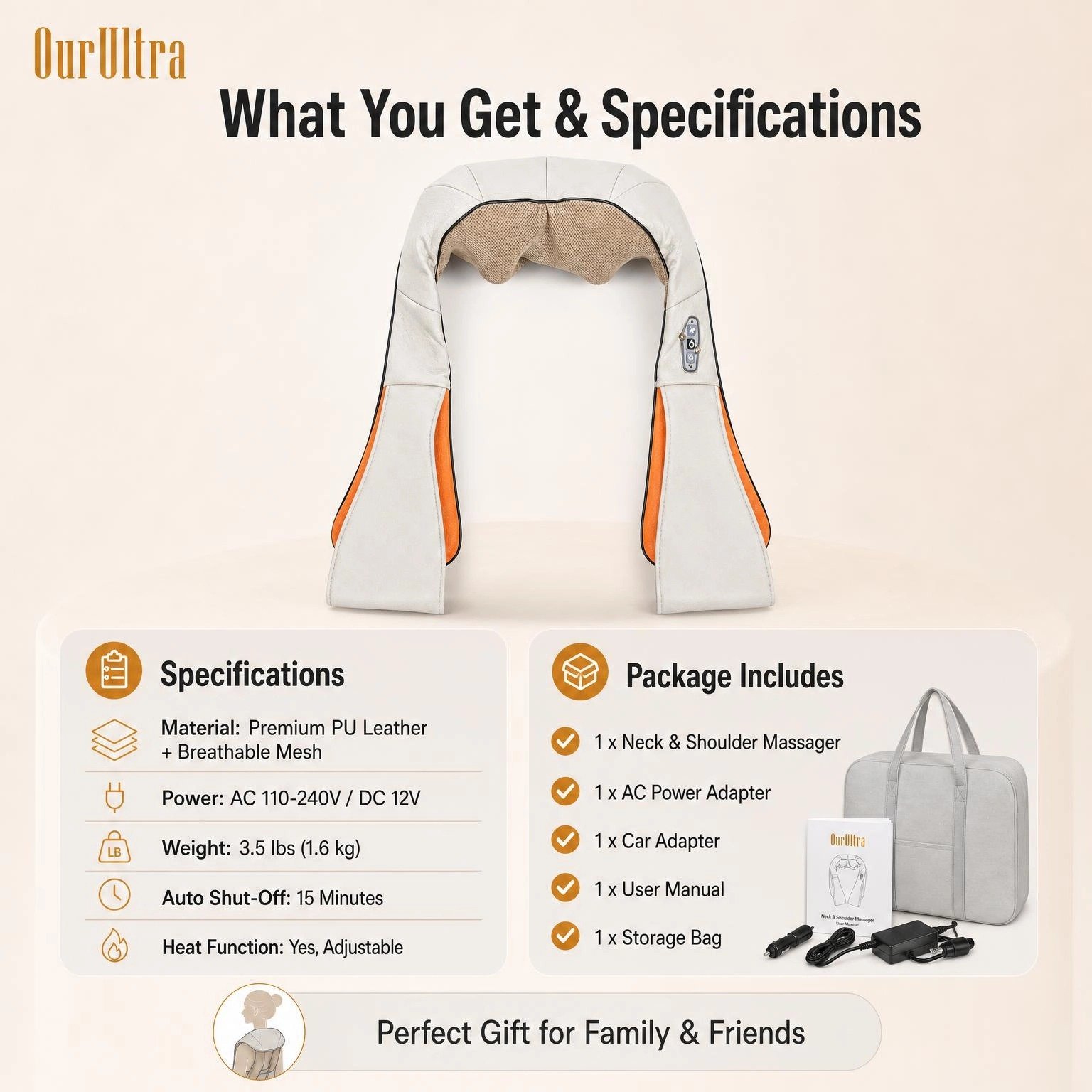 Neck & Shoulder Shiatsu Massager · Deep Kneading · Heat Therapy · Wearable Design - Image 3
