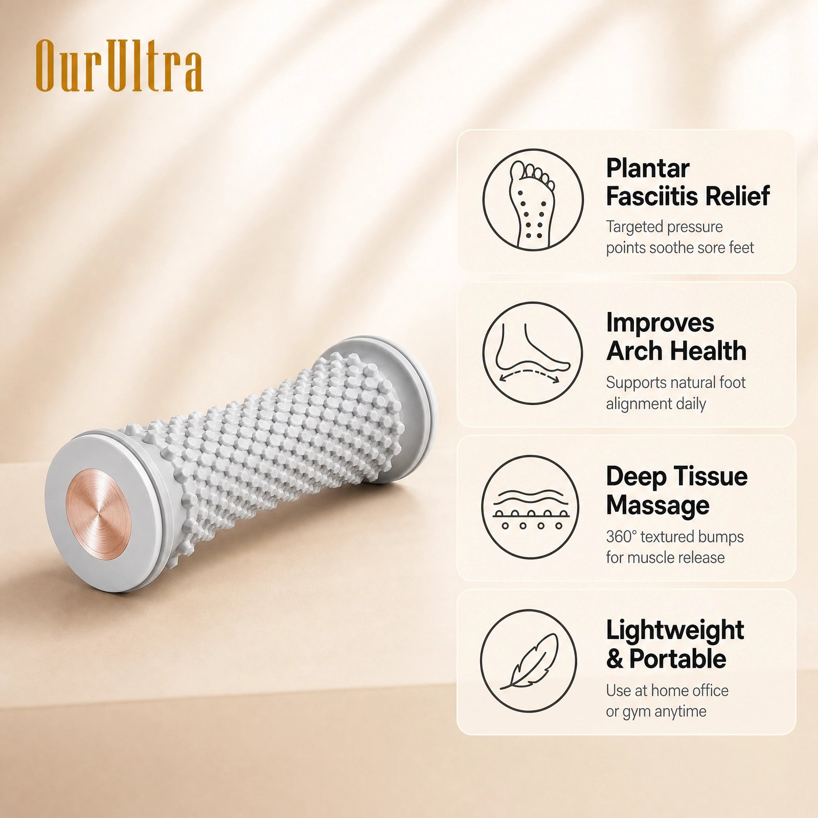 Foot Massage Roller · Deep Tissue Relief · Plantar Fasciitis Relief · Arch Support · Acupressure - Image 3