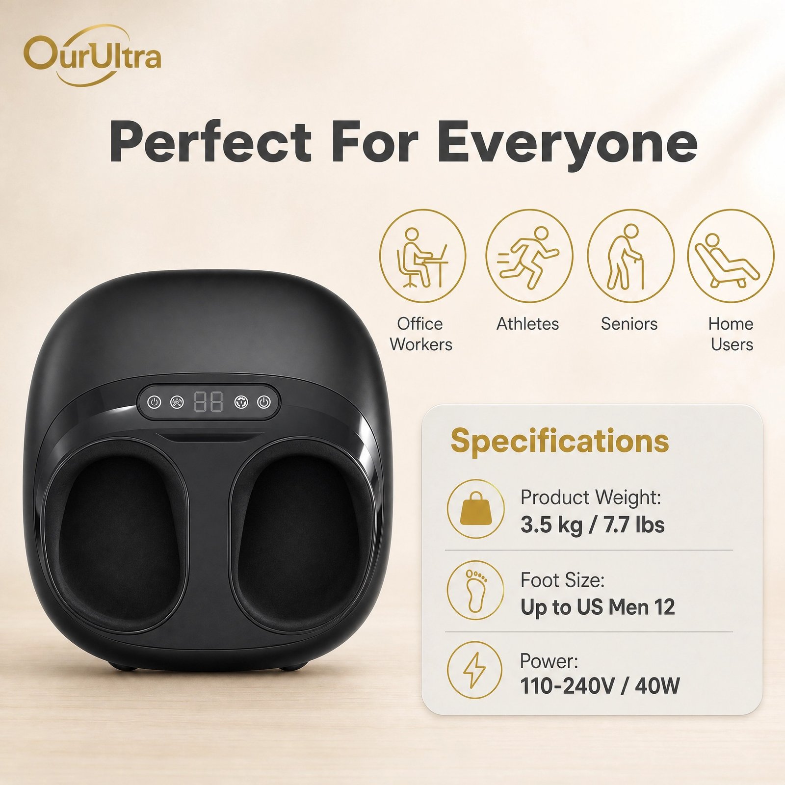 Shiatsu Foot Massager · Deep Kneading · Heat Therapy · Adjustable Intensity · Home & Office Relaxation - Image 3