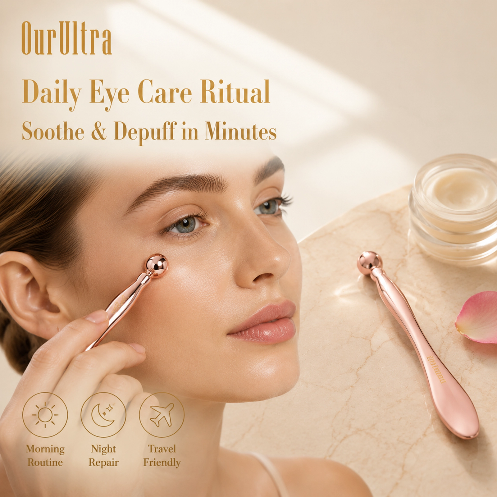 Metal Eye Massage Wand Set · 2-in-1 Cooling Applicator · Premium Zinc Alloy - Image 3