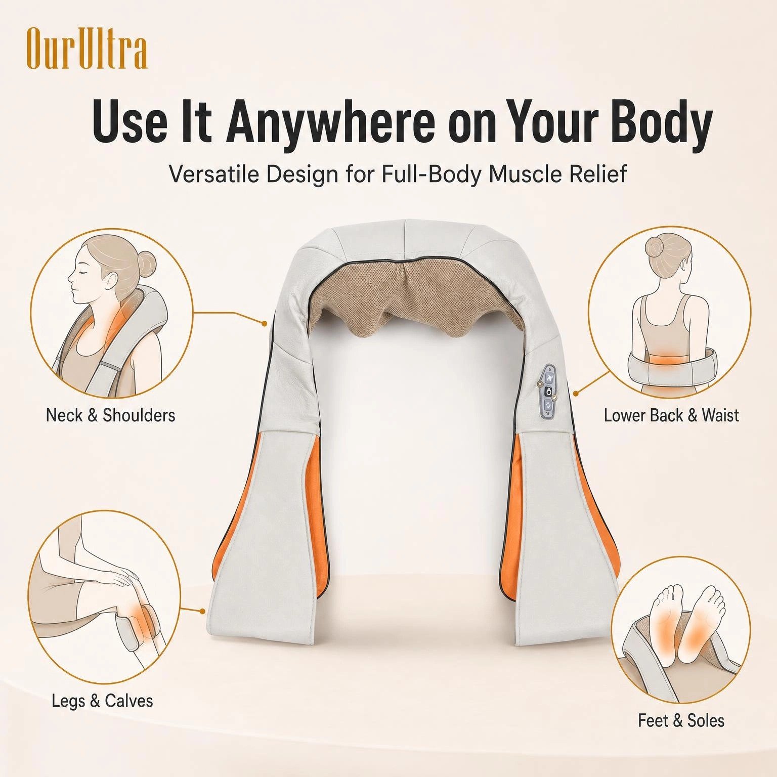 Neck & Shoulder Shiatsu Massager · Deep Kneading · Heat Therapy · Wearable Design - Image 4