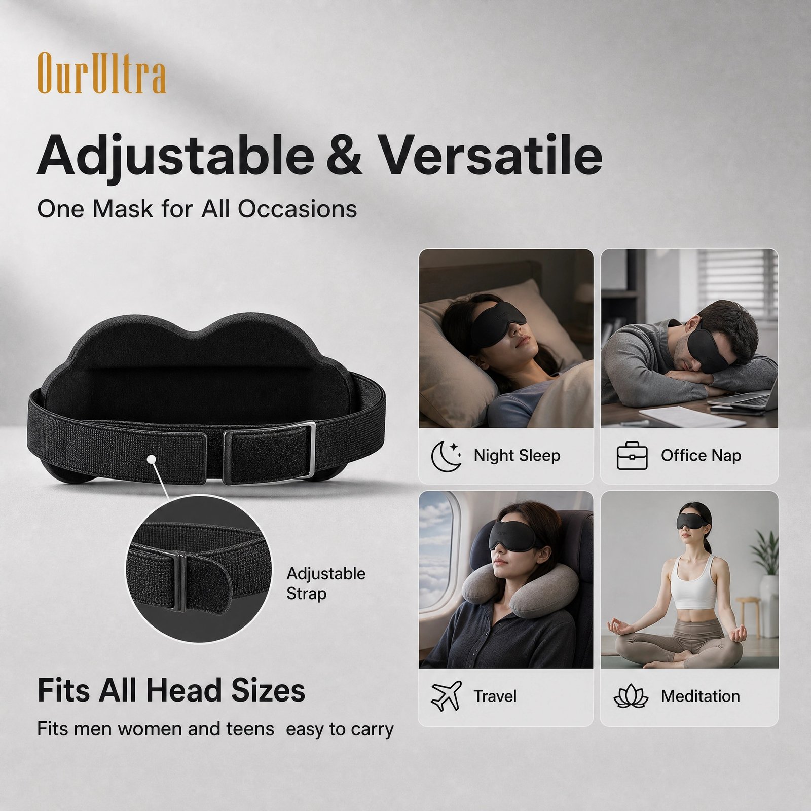 3D Cloud Sleep Eye Mask · Zero‑Pressure Comfort · Total Blackout Design - Image 4