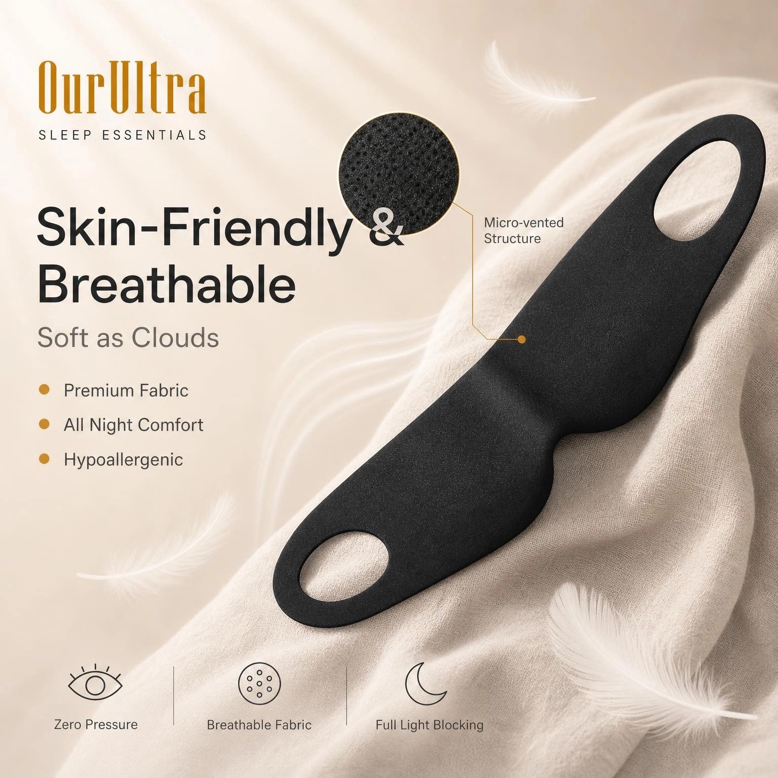 3D Contoured Sleep Eye Mask · Zero-Pressure Comfort · Total Blackout for Deep Rest - Image 4
