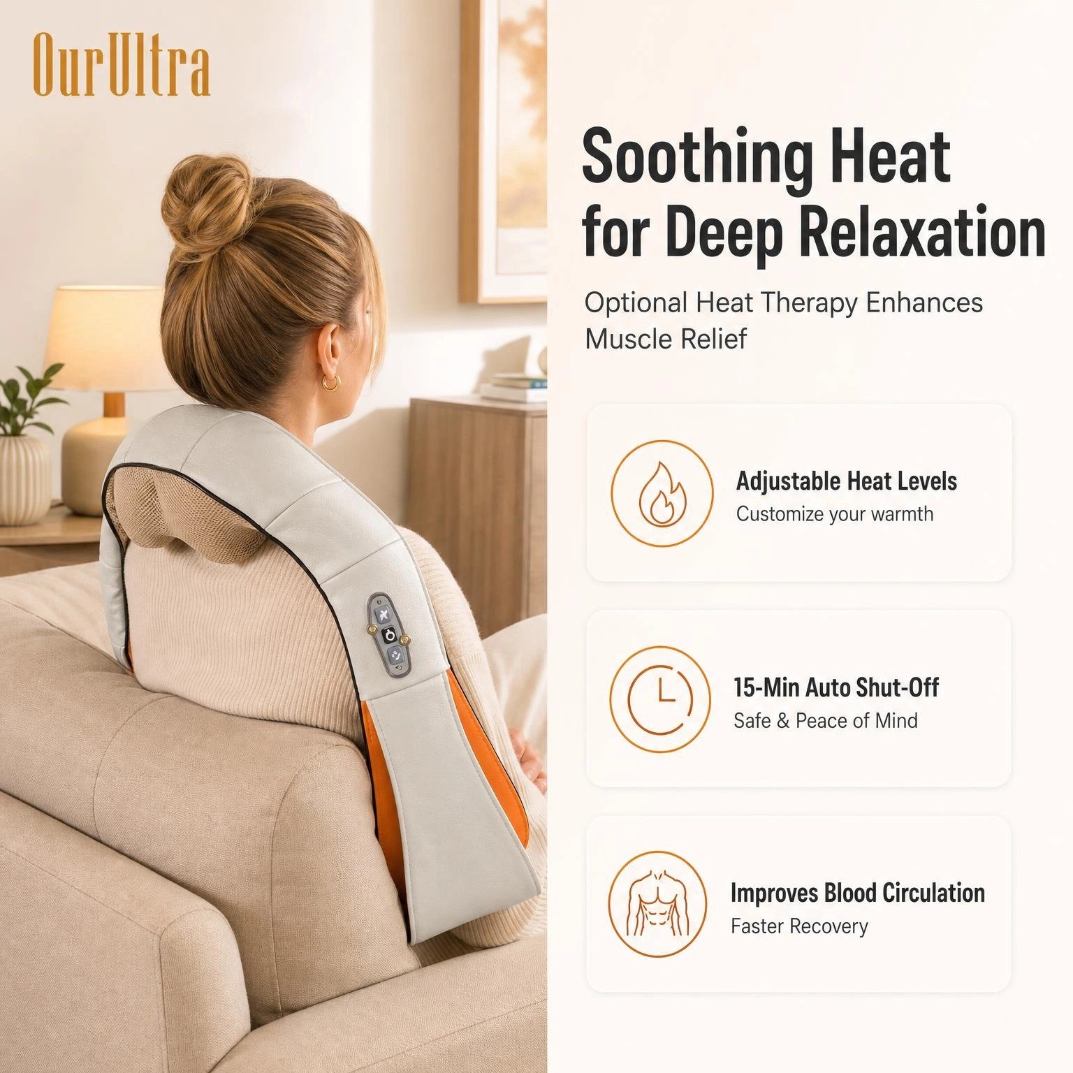 Neck & Shoulder Shiatsu Massager · Deep Kneading · Heat Therapy · Wearable Design - Image 5