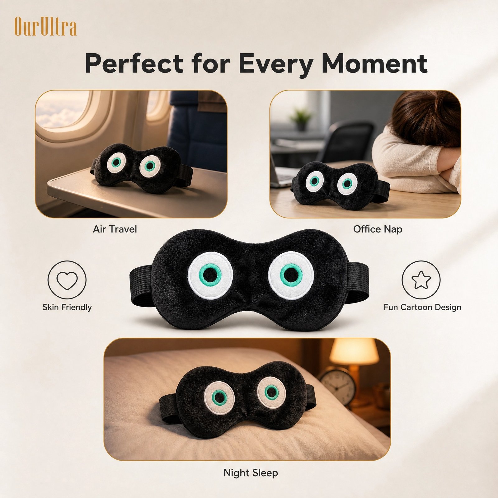 3D Cartoon Sleep Eye Mask · Plush Comfort · Total Blackout · Playful Design - Image 5