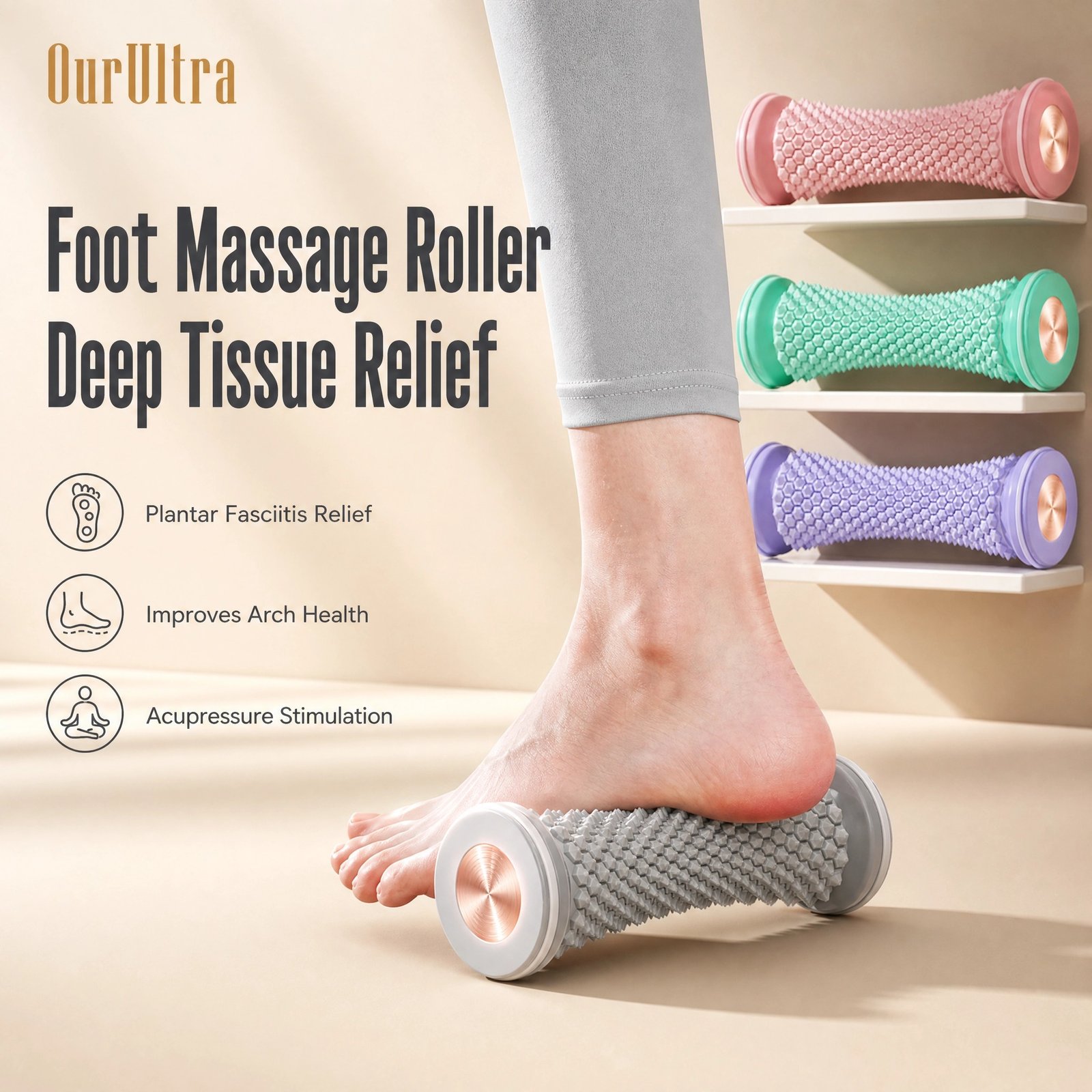 Foot Massage Roller · Deep Tissue Relief · Plantar Fasciitis Relief · Arch Support · Acupressure - Image 5