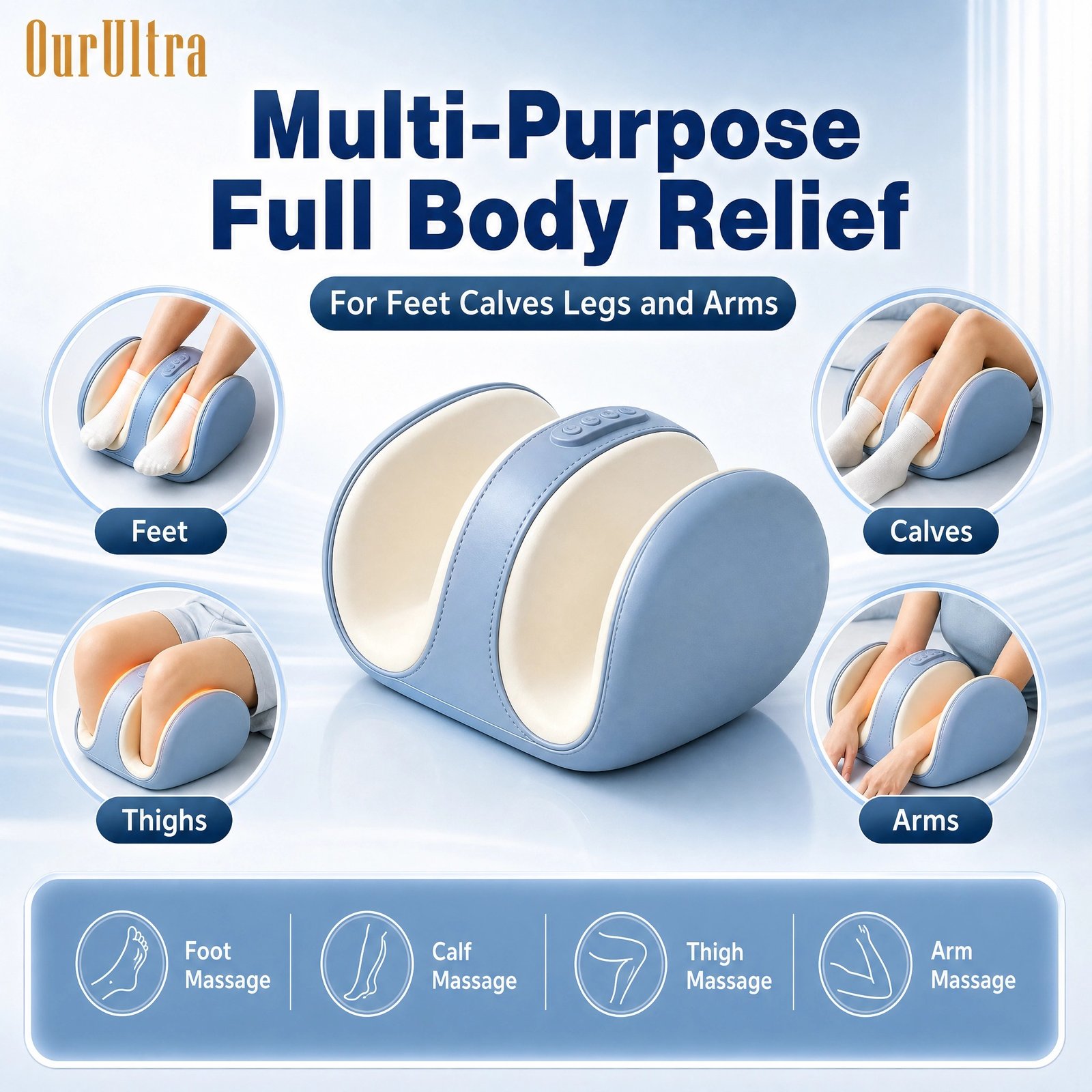 Foot & Leg Massager with Heat · 10D Biomimetic Nodes · Upgraded Motor · 3‑in‑1 · 3 Modes & 3 Intensities · Smart Timer - Image 5