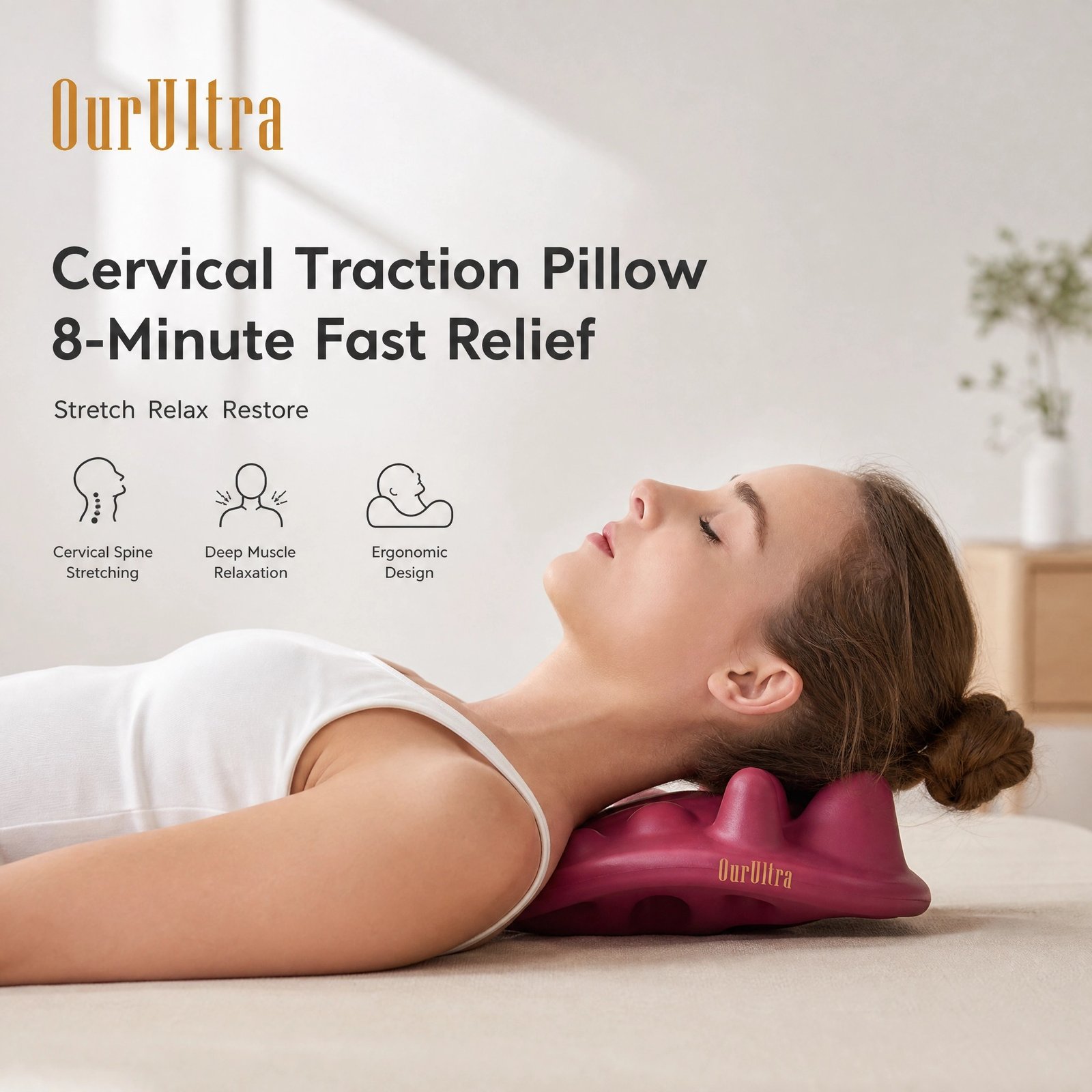 Cervical Traction Massager Pillow · 8‑Minute Fast Relief · Spine Stretching · Deep Muscle Relaxation · Ergonomic Design - Image 5