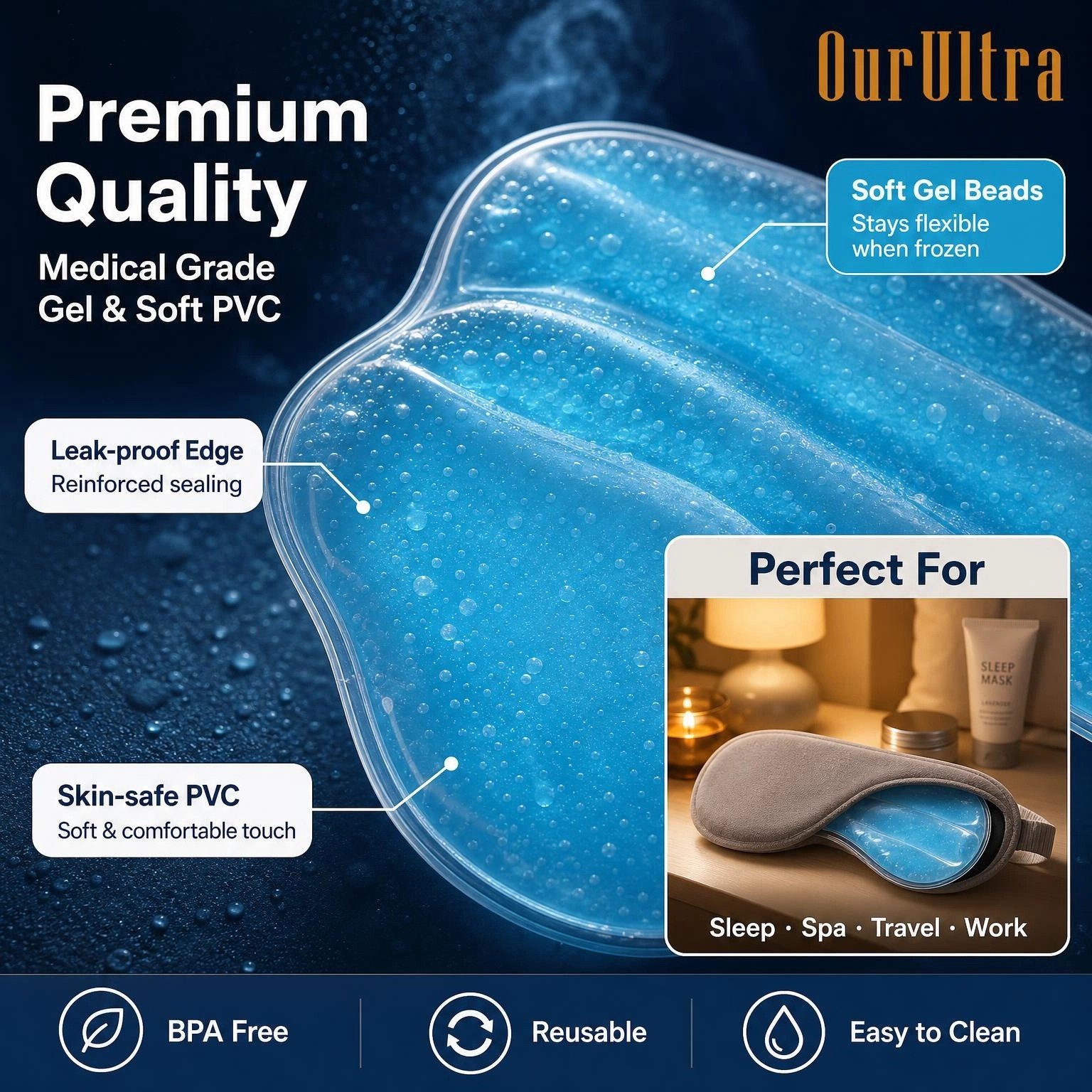 Reusable Gel Eye Mask Ice Packs · Hot & Cold Dual Therapy · Soothing Contoured Relief - Image 5