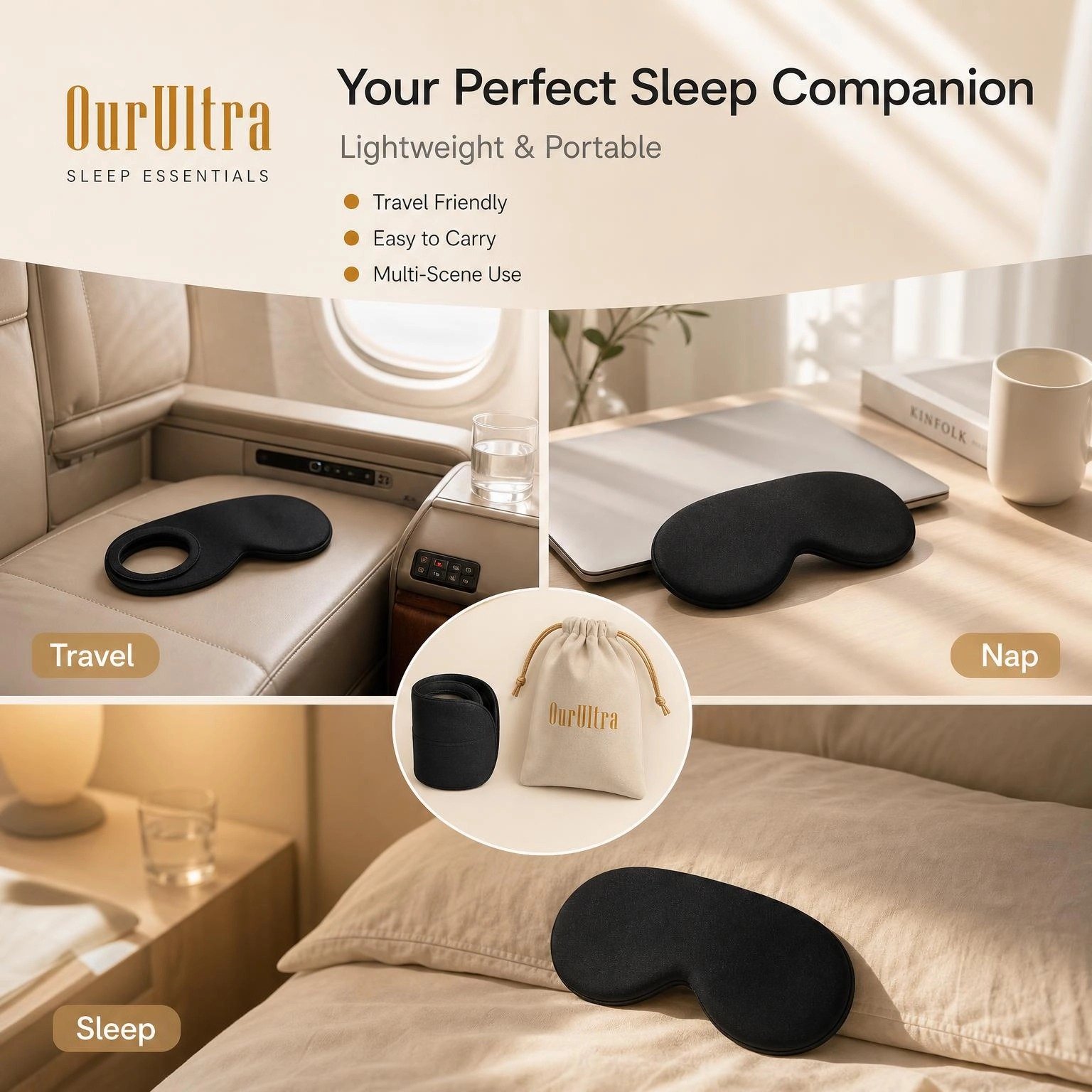 3D Contoured Sleep Eye Mask · Zero-Pressure Comfort · Total Blackout for Deep Rest - Image 5